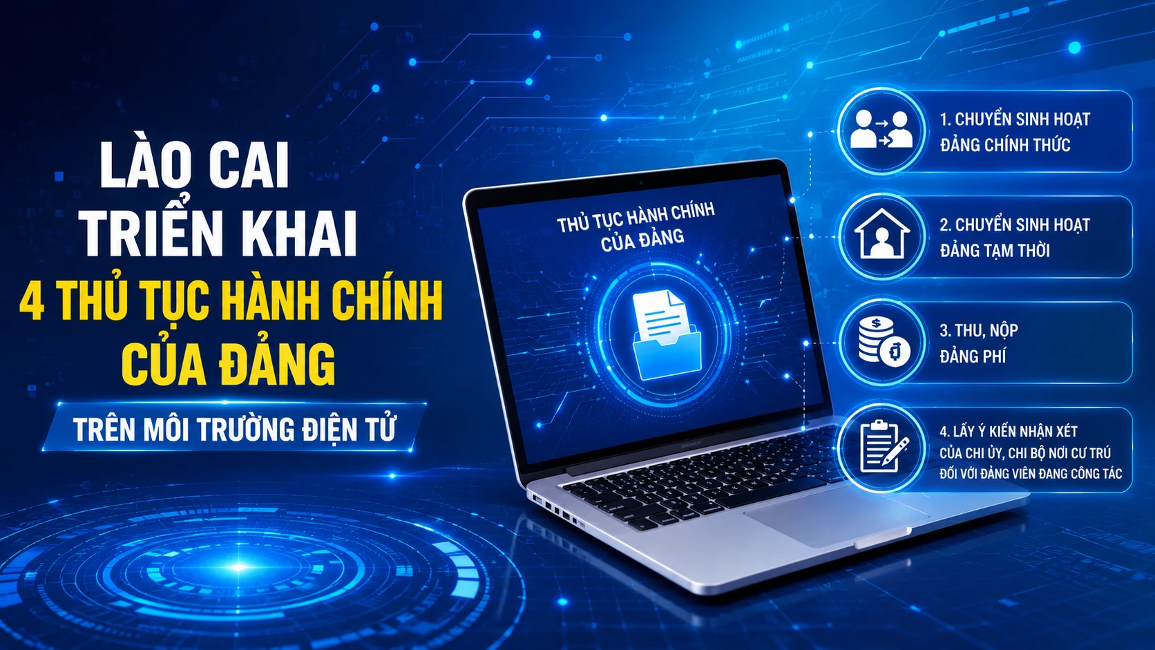 Triển khai 04 thủ tục hành chính của Đảng trên môi trường điện tử tại tỉnh Lào Cai – Bước chuyển quan trọng trong xây dựng Đảng số